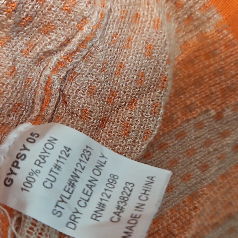 Gypsy 05 Small Orange Oversized Vibrant Fun Bright Spring Summer Sleeveless Top - Picture 8 of 8